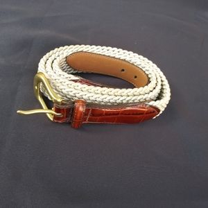 Vtg 90's  Brighton Alligator cord dress belt